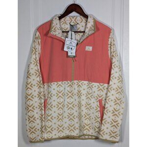 NEW NWT Ascend 1/4 Zip Fleece Womens Large Coral Pink Winter Sweatshirt Pullover